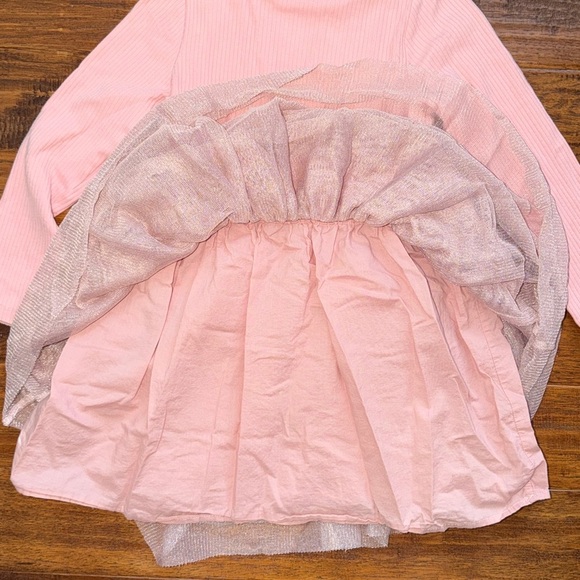 Crewcuts JCrew Tulle long sleeve layered dress, pink, size 5 - Picture 6 of 9